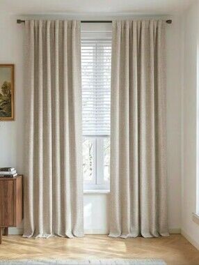 Beige Curtain Panels Size 50" By 84" Blackout